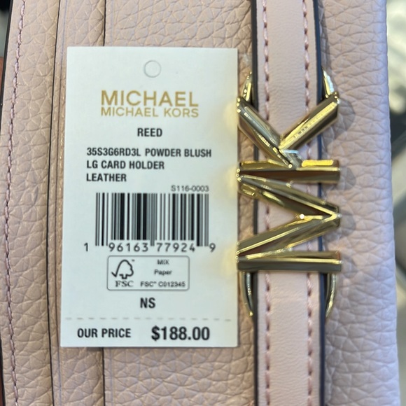 MICHAEL KORS
Reed Large Pebbled Leather Card Holder Case Wallet
POWDER BLUSH
NWT - Picture 8 of 16